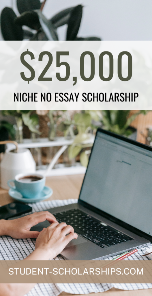 $25,000 Niche No Essay Scholarship Pinterest